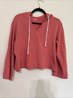 LOFT Women's Hooded Pullover Sweatshirt - Coral Pink